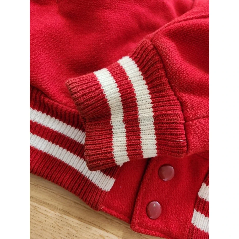 Vtg‎ DeLong Lettermans Varsity Jacket Red/White Size 36 Wool 1950s Jock Preppy